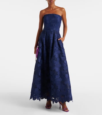 Vestido bustier de fiesta de encaje | Elie Saab