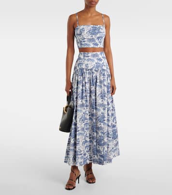 Bedrucktes Cropped-Top Federico aus Baumwolle | Staud