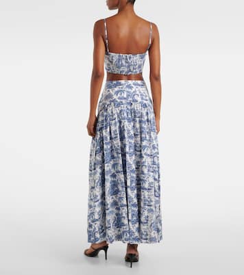 Bedrucktes Cropped-Top Federico aus Baumwolle | Staud