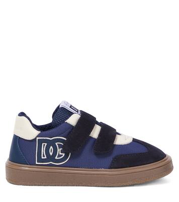 DG suede-trimmed sneakers | Dolce&Gabbana Kids