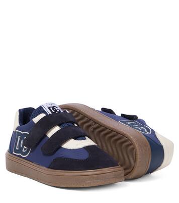 DG suede-trimmed sneakers | Dolce&Gabbana Kids