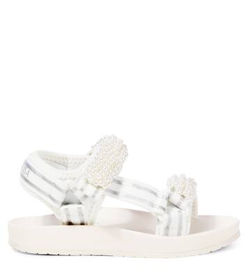 Faux pearl-embellished sandals | Monnalisa
