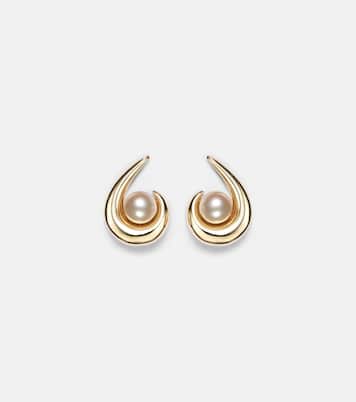 Pearl Curl 14kt gold earrings with freshwater pearls | Mateo