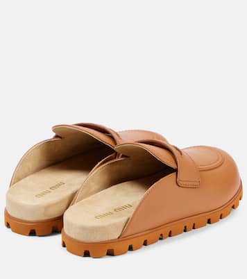 Slippers aus Leder | Miu Miu