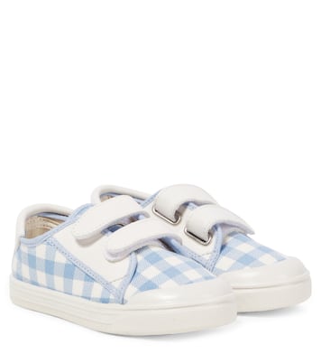 Leather-trimmed gingham sneakers | PèPè