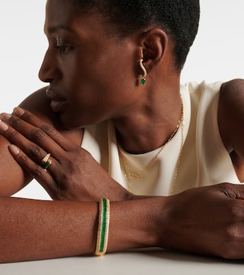 Scales 18kt gold bracelet with diamonds and emeralds | Shay Jewelry