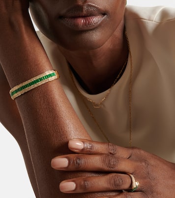 Scales 18kt gold bracelet with diamonds and emeralds | Shay Jewelry