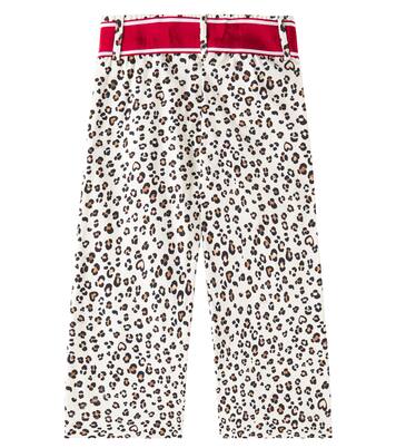 Leopard-print cotton-blend pants | Monnalisa