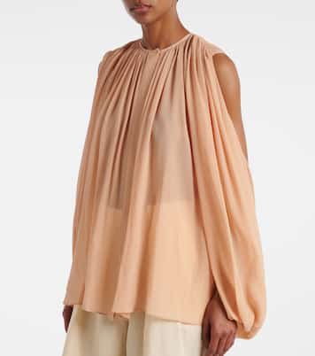 Draped silk chiffon blouse | Stella McCartney