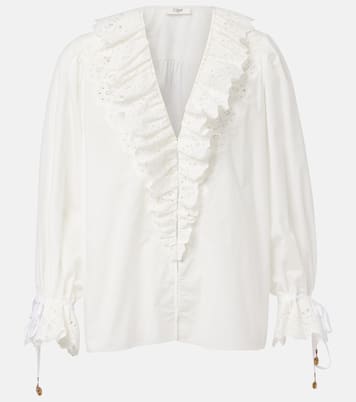 Broderie anglaise cotton voile blouse | Chloé