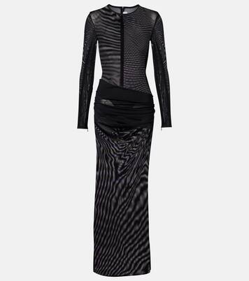 Ruched sheer mesh gown | Alex Perry