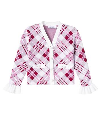 Ruffled checked cardigan | Self-Portrait Kids