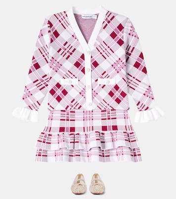 Ruffled checked cardigan | Self-Portrait Kids