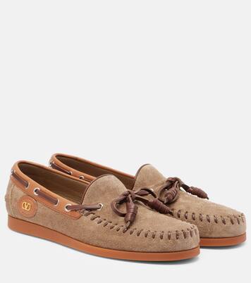 Chaussures bateau Palm Avenue VLogo en daim | Valentino Garavani