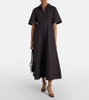 Vestido midi de popelín de algodón | Róhe