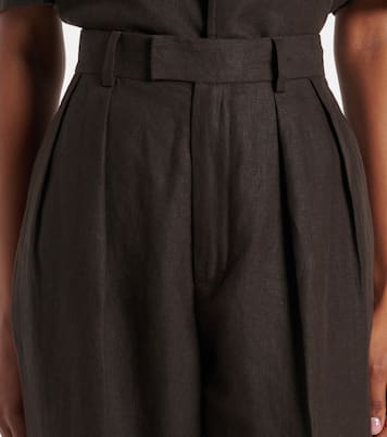 Gerade High-Rise-Hose aus Leinen | Loro Piana