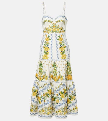 Bedrucktes Midikleid aus Baumwolle | Farm Rio