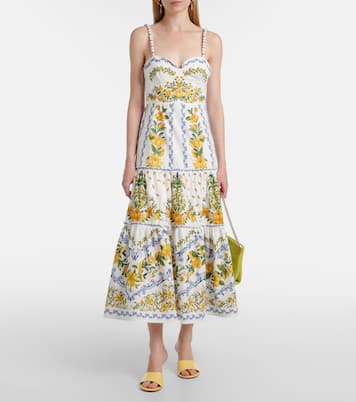 Bedrucktes Midikleid aus Baumwolle | Farm Rio