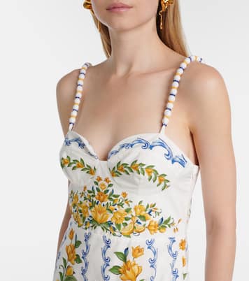 Bedrucktes Midikleid aus Baumwolle | Farm Rio