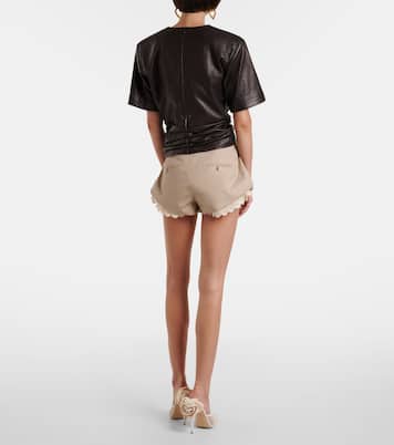 Knot-detail leather T-shirt | Magda Butrym