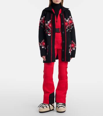 Embroidered wool-blend cardigan | Moncler Grenoble