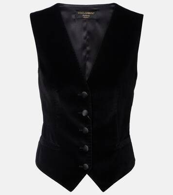 Cotton and silk-blend velvet vest | Dolce&Gabbana