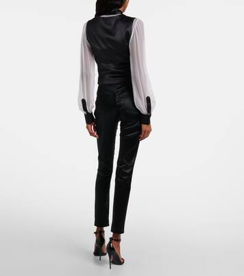 Cotton and silk-blend velvet vest | Dolce&Gabbana