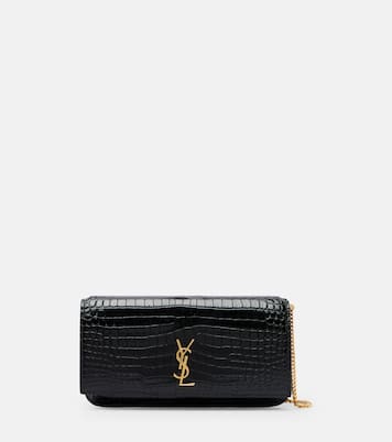 Cassandre Mini croc-effect leather phone pouch | Saint Laurent