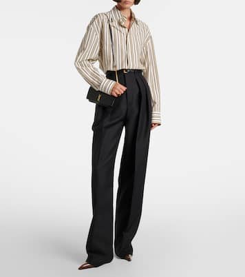 Cassandre Mini croc-effect leather phone pouch | Saint Laurent