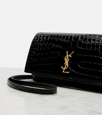 Cassandre Mini croc-effect leather phone pouch | Saint Laurent