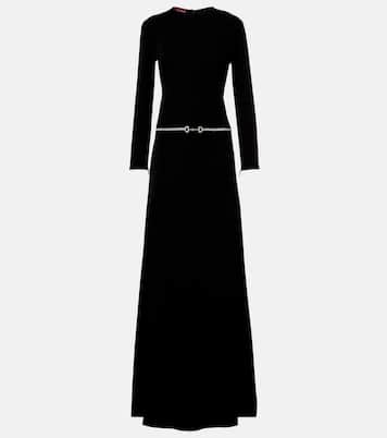 Maxikleid Horsebit aus Jersey mit Kristallen | Gucci