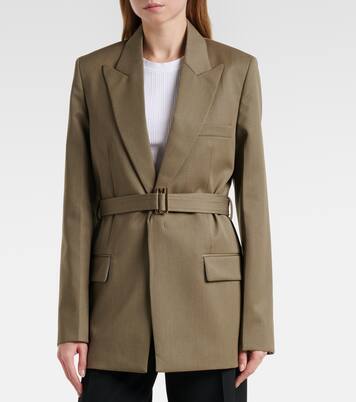Belted wool-blend blazer | Victoria Beckham