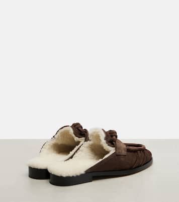 Slippers Astaire aus Veloursleder mit Shearling | Bottega Veneta