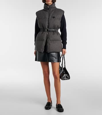 Belted virgin wool down vest | Prada