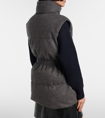 Belted virgin wool down vest | Prada