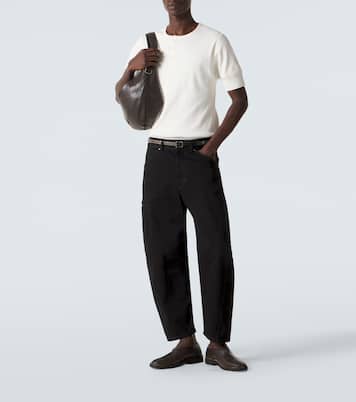Cotton and linen jersey Henley shirt | Lemaire