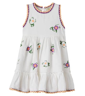 Robe brodée en lin et coton | Stella McCartney Kids