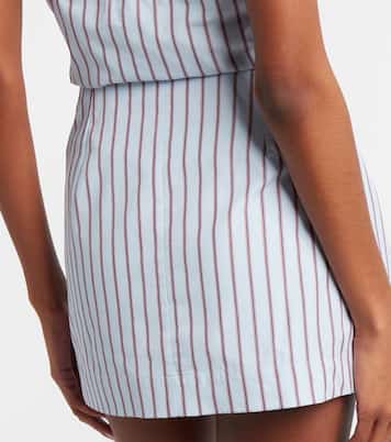 Pinstripe cotton-blend wrap skirt | SIR