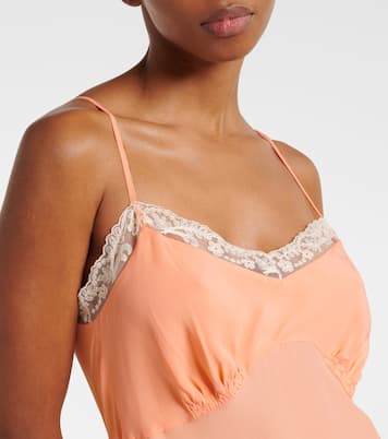 Slipdress aus Crêpe de Chine und Spitze | Simone Rocha