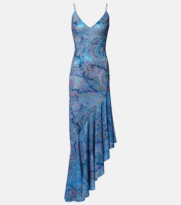 Paisley asymmetric ruffled midi dress | Etro