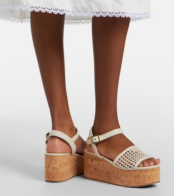 Plateausandalen aus Häkelstrick | Prada