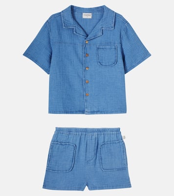 Ensemble chemise de bowling et short Gale en chambray de coton | Cozmo