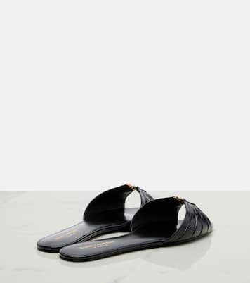 Cassandre leather slides | Saint Laurent