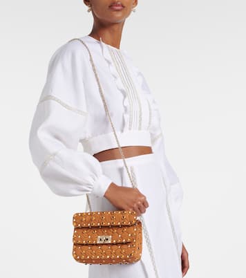Rockstud Spike Small moiré shoulder bag | Valentino Garavani