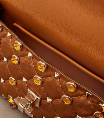Rockstud Spike Small moiré shoulder bag | Valentino Garavani