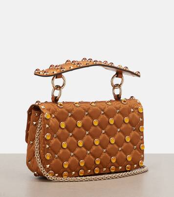 Rockstud Spike Small moiré shoulder bag | Valentino Garavani