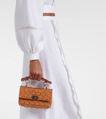 Rockstud Spike Small moiré shoulder bag | Valentino Garavani