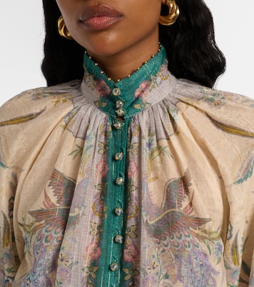 Blusa Indra in misto cotone e seta con stampa | Zimmermann