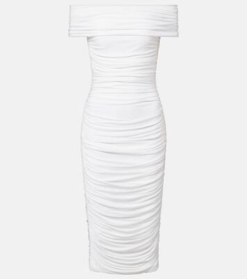 Ruched off-shoulder midi dress | Norma Kamali