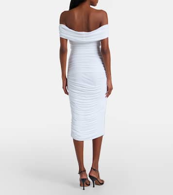 Ruched off-shoulder midi dress | Norma Kamali